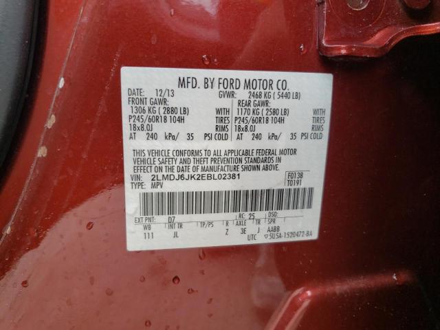 Photo 10 from auction – 2014 LINCOLN MKX with VIN 2LMDJ6JK2EBL02381