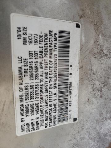 Photo 10 from auction – 2005 HONDA ODYSSEY with VIN 5FNRL38245B024770