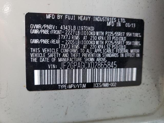 Foto 10 de la subasta – 2013 SUBARU XV CROSSTR con VIN JF2GPAGCXD2865845