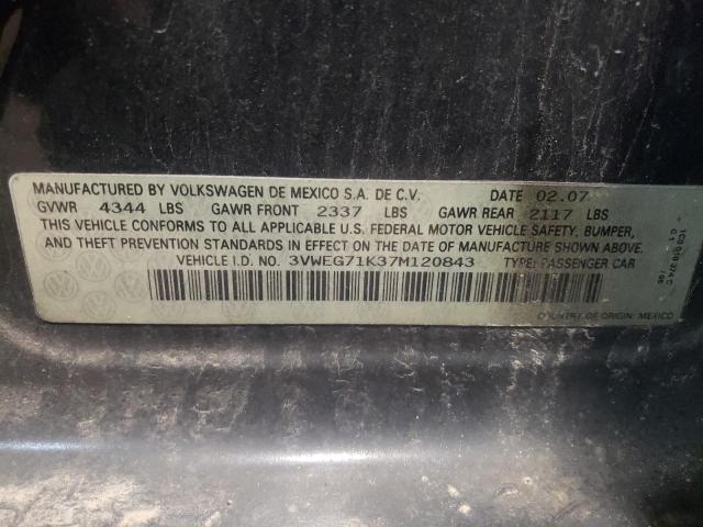 Photo 10 from auction – 2007 VOLKSWAGEN JETTA WOLF with VIN 3VWEG71K37M120843