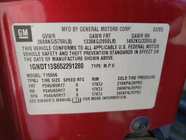 Photo 10 from auction – 2005 CHEVROLET TRAILBLAZE with VIN 1GNDT13S652291280