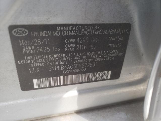 Photo 10 from auction – 2011 HYUNDAI SONATA GLS with VIN 5NPEB4AC3BH272631