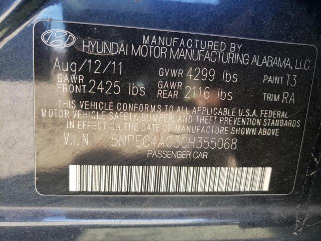 Photo 10 from auction – 2012 HYUNDAI SONATA SE with VIN 5NPEC4AC3CH355068
