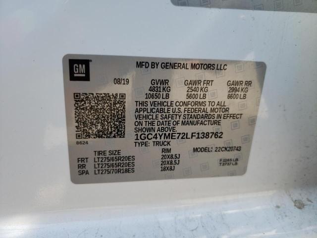 Photo 10 from auction – 2020 CHEVROLET SILVERADO with VIN 1GC4YME72LF138762