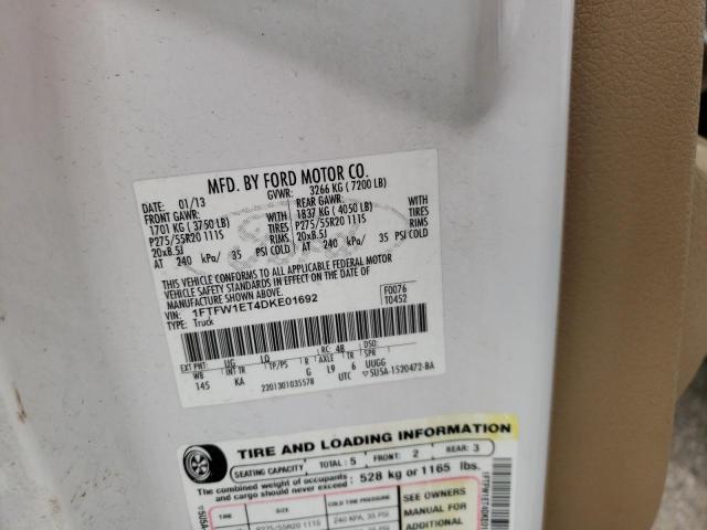 Photo 10 from auction – 2013 FORD F150 SUPER with VIN 1FTFW1ET4DKE01692
