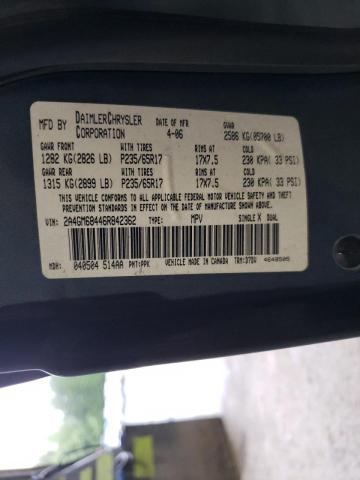 Photo 10 from auction – 2006 CHRYSLER PACIFICA T with VIN 2A4GM68446R842362