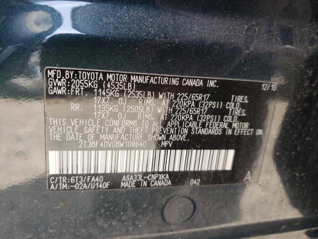Photo 10 from auction – 2011 TOYOTA RAV4 with VIN 2T3BF4DV0BW108640