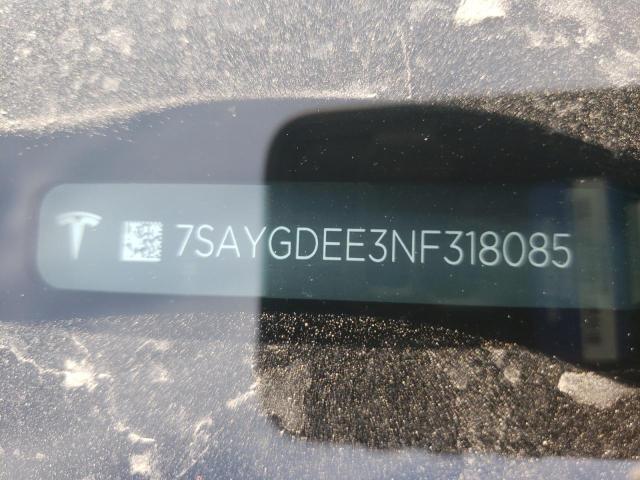 Photo 10 from auction – 2022 TESLA MODEL Y with VIN 7SAYGDEE3NF318085