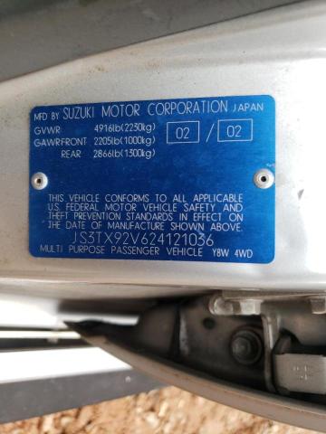 Photo 10 from auction – 2002 SUZUKI XL7 PLUS with VIN JS3TX92V624121036