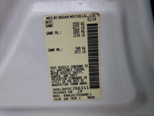 Photo 10 from auction – 2014 NISSAN ALTIMA 2.5 with VIN 1N4AL3AP1EC266311