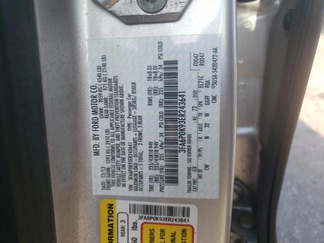 Photo 10 from auction – 2014 FORD FUSION TIT with VIN 3FA6P0K93ER243641