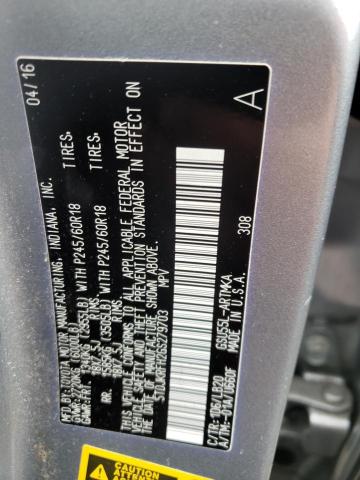 Photo 10 from auction – 2016 TOYOTA HIGHLANDER with VIN 5TDJKRFH2GS279703
