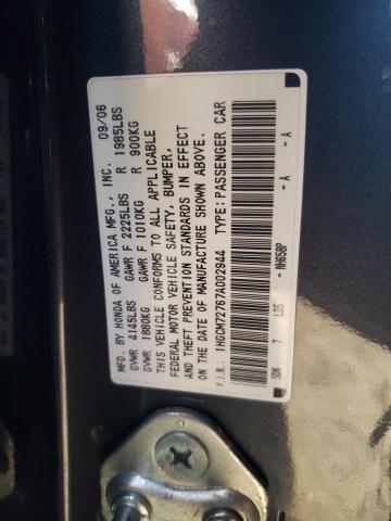 Photo 10 from auction – 2007 HONDA ACCORD EX with VIN 1HGCM72767A002944