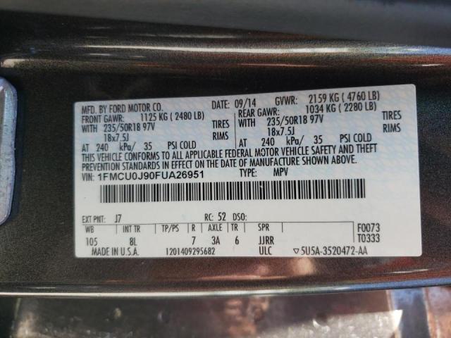 صورة رقم 10 من المزاد - 2015 FORD ESCAPE TIT مع VIN 1FMCU0J90FUA26951