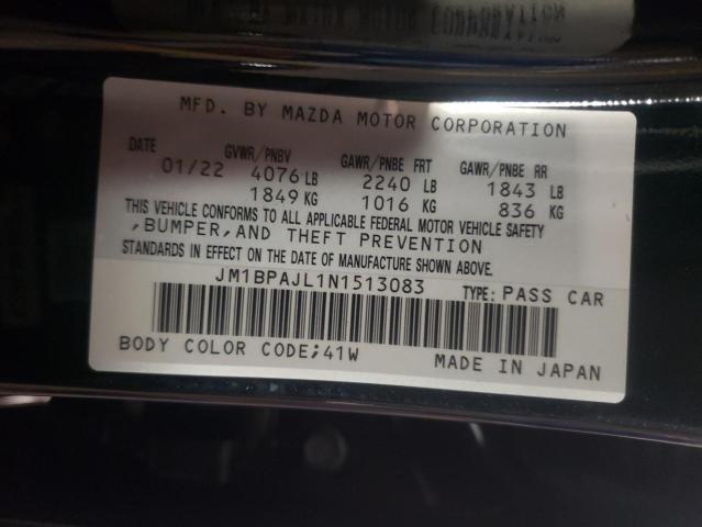 Photo 10 from auction – 2022 MAZDA 3 with VIN JM1BPAJL1N1513083