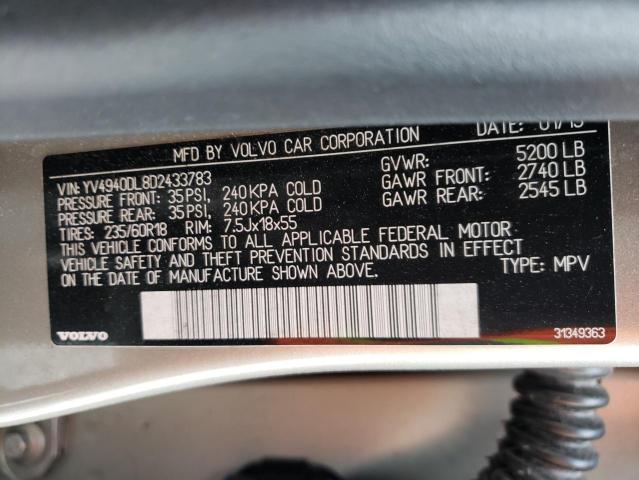 Photo 10 from auction – 2013 VOLVO XC60 3.2 with VIN YV4940DL8D2433783