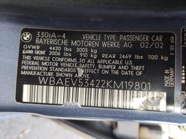 Photo 10 from auction – 2002 BMW 330 I with VIN WBAEV53422KM19801