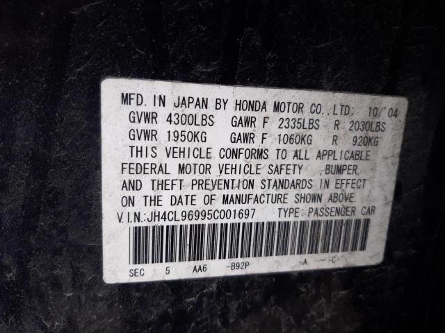 Photo 10 from auction – 2005 ACURA TSX with VIN JH4CL96995C001697