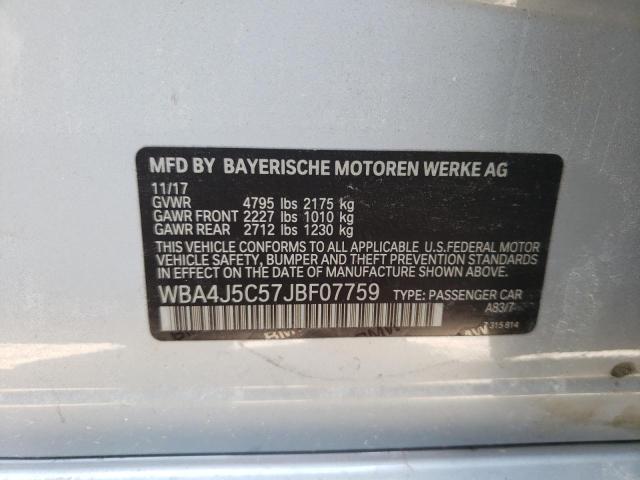 Photo 10 from auction – 2018 BMW 440I GRAN with VIN WBA4J5C57JBF07759