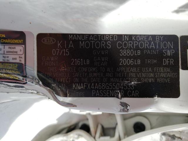Photo 10 from auction – 2016 KIA FORTE LX with VIN KNAFX4A68G5504533