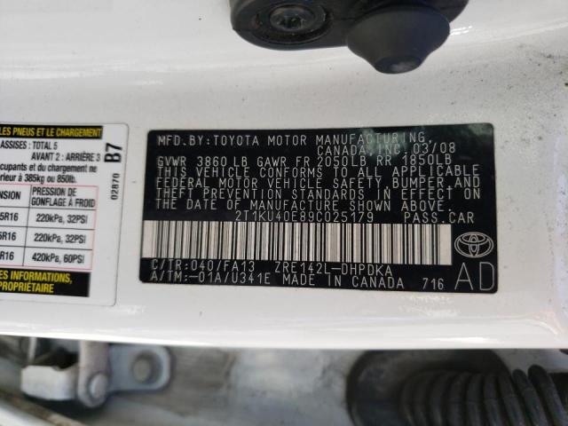 Photo 10 from auction – 2009 TOYOTA COROLLA MA with VIN 2T1KU40E89C025179