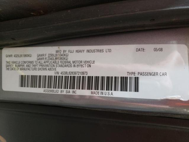 Photo 10 from auction – 2009 SUBARU LEGACY 2.5 with VIN 4S3BL626397210973