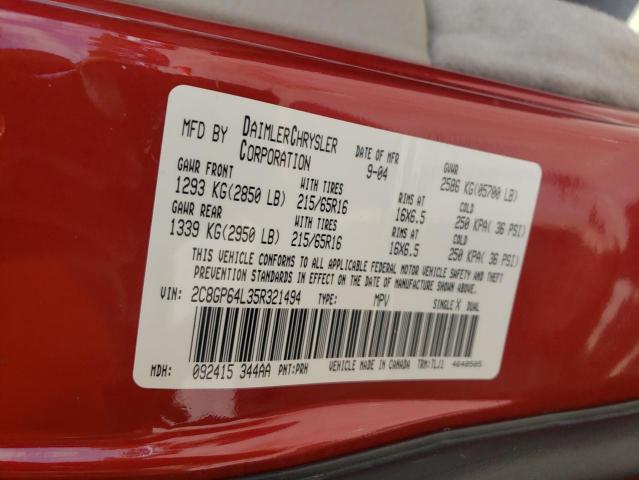 Photo 10 from auction – 2005 CHRYSLER TOWN & COU with VIN 2C8GP64L35R321494
