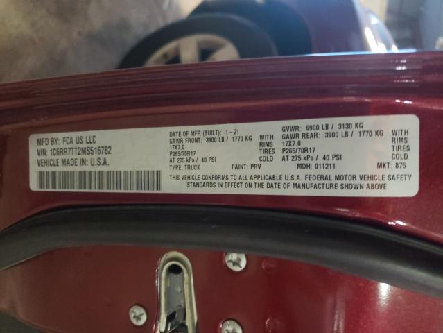 Photo 10 from auction – 2021 RAM 1500 CLASS with VIN 1C6RR7TT2MS516762