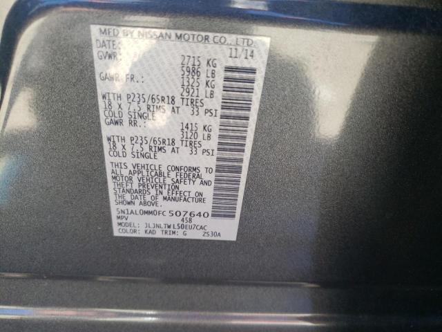 Photo 10 from auction – 2015 INFINITI QX60 with VIN 5N1AL0MM0FC507640