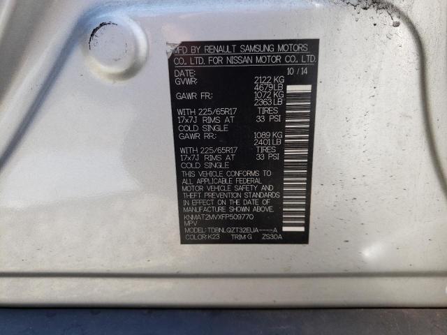 Photo 10 from auction – 2015 NISSAN ROGUE S with VIN KNMAT2MVXFP509770