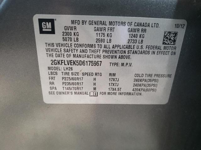 Photo 10 from auction – 2013 GMC TERRAIN SL with VIN 2GKFLVEK5D6175967