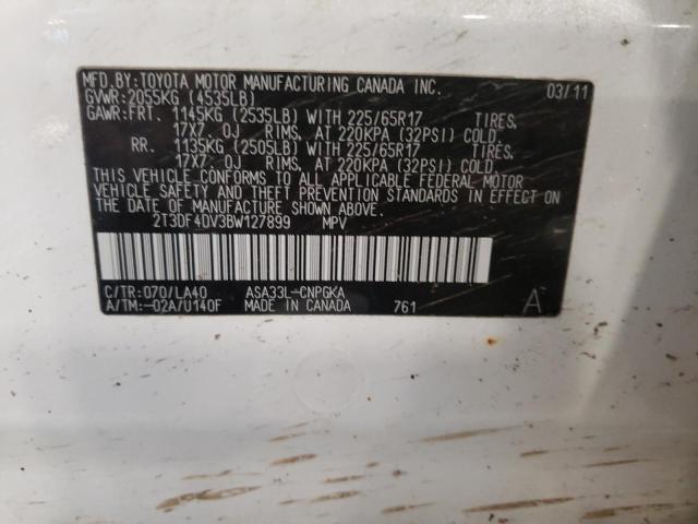 Photo 10 from auction – 2011 TOYOTA RAV4 LIMIT with VIN 2T3DF4DV3BW127899