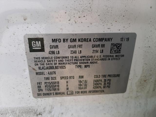 Photo 10 from auction – 2020 BUICK ENCORE PRE with VIN KL4CJASB0LB074925
