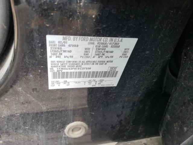 Photo 10 from auction – 2001 FORD EXCURSION with VIN 1FMSU43F81EC27330