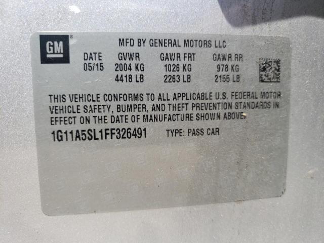 Photo 10 from auction – 2015 CHEVROLET MALIBU LS with VIN 1G11A5SL1FF326491