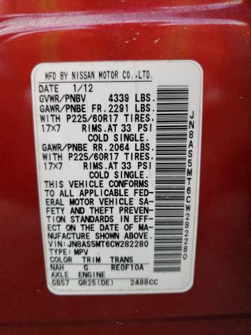 Photo 10 from auction – 2012 NISSAN ROGUE S with VIN JN8AS5MT6CW282280