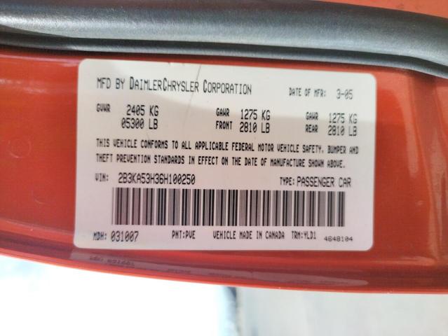 Photo 10 from auction – 2006 DODGE CHARGER R/ with VIN 2B3KA53H36H100250