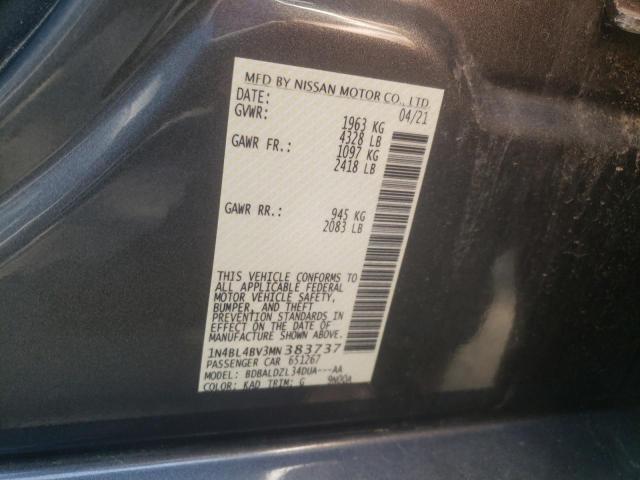 Photo 10 from auction – 2021 NISSAN ALTIMA S with VIN 1N4BL4BV3MN383737