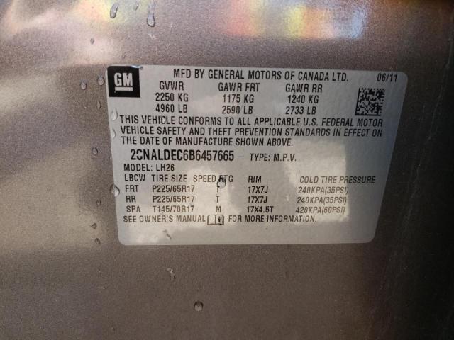 Photo 10 from auction – 2011 CHEVROLET EQUINOX LT with VIN 2CNALDEC6B6457665