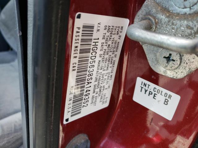 Photo 10 from auction – 1995 HONDA ACCORD LX with VIN 1HGCD5638SA149352