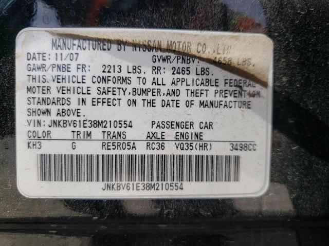 Photo 10 from auction – 2008 INFINITI G35 with VIN JNKBV61E38M210554
