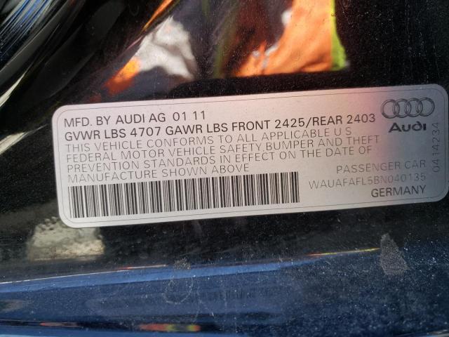 Photo 10 from auction – 2011 AUDI A4 PREMIUM with VIN WAUAFAFL5BN040135