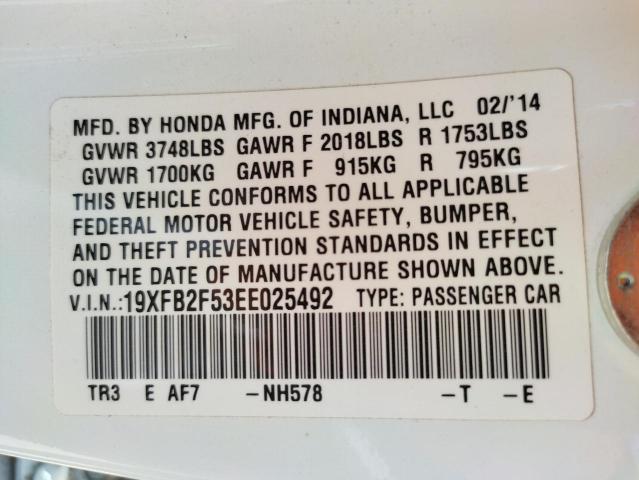 Photo 10 from auction – 2014 HONDA CIVIC LX with VIN 19XFB2F53EE025492