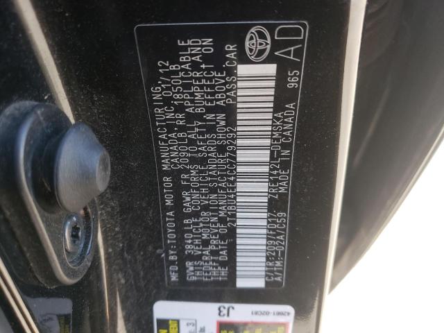 Photo 10 from auction – 2012 TOYOTA COROLLA BA with VIN 2T1BU4EE4CC779292