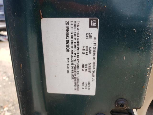 Photo 10 from auction – 2001 CHEVROLET IMPALA LS with VIN 2G1WH55K719230001