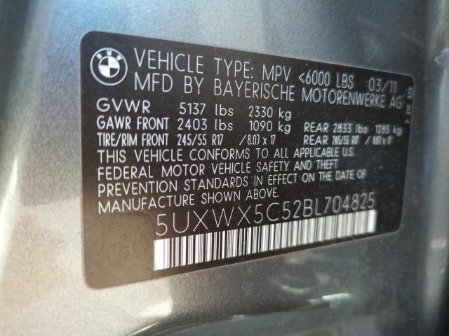 Photo 10 from auction – 2011 BMW X3 XDRIVE2 with VIN 5UXWX5C52BL704825
