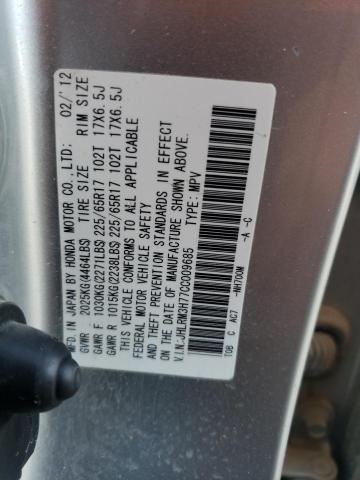 Photo 10 from auction – 2012 HONDA CR-V EXL with VIN JHLRM3H77CC009685