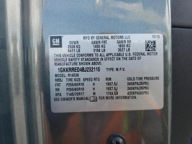 Photo 10 from auction – 2011 GMC ACADIA SLT with VIN 1GKKRRED4BJ232116