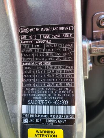 Photo 10 from auction – 2017 LAND ROVER DISCOVERY with VIN SALCR2BGXHH634933