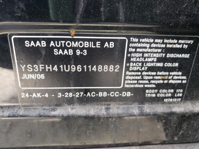 Photo 10 from auction – 2006 SAAB 9-3 AERO with VIN YS3FH41U961148882